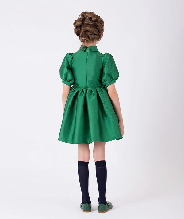 Green Satin Girl's Dress